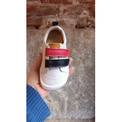Deportivo piel  blanco/nay/rojo