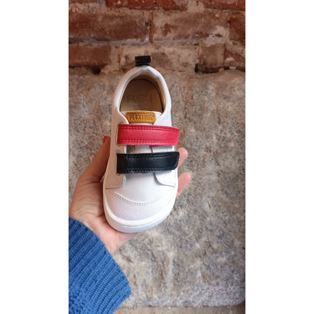 Deportivo piel  blanco/nay/rojo