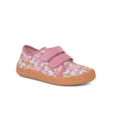 Zapatilla lona Barefoot dark whate/pink  unicornios