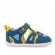 Sandalia rejilla azul y amarillo