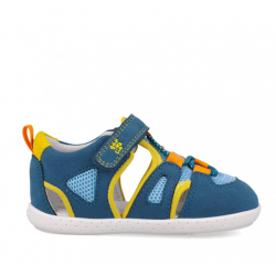 Sandalia rejilla azul y amarillo