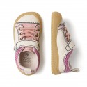 Paterna Rocker comic Rosa/beige microfibra