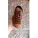 Botín vegano  suede leopardo/negro