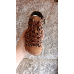 Botín vegano  suede leopardo/negro