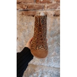 Botín Leopardo Whisky/negro