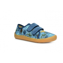 Zapatilla lona Barefoot dark denim dinos