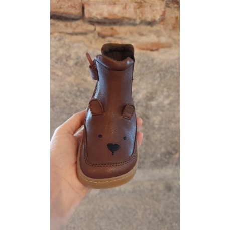 Botín Barefoot conejito  piel marrón
