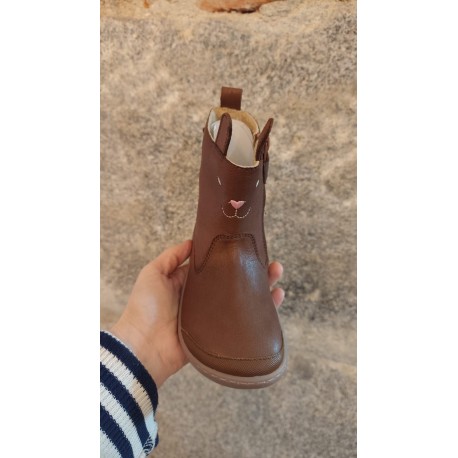 Botín Barefoot conejito  piel marrón