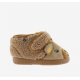 Zapatilla de niño y niña para casa oso color camel