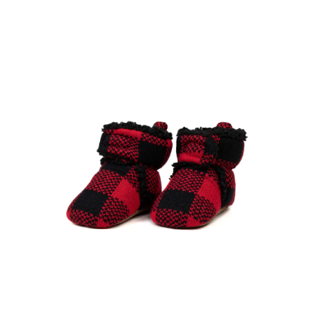 Babies & Toddlers Jaquard Soft slippers - Red/Black Checker